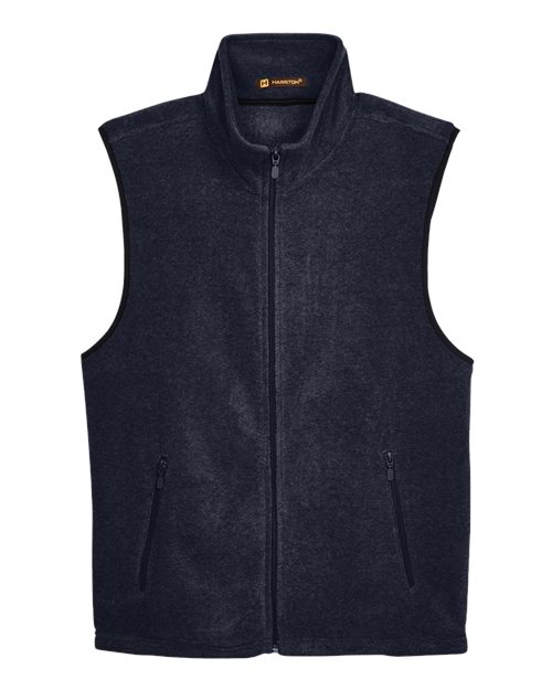 Harriton M985 Adult 8 oz. Fleece Vest #color_NAVY