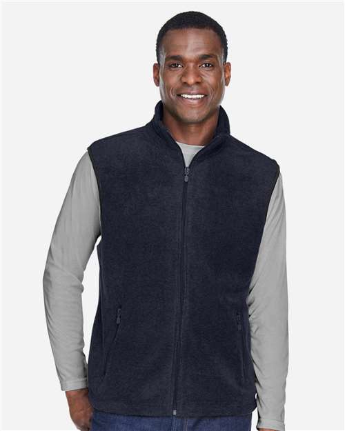 Harriton M985 Adult 8 oz. Fleece Vest #color_NAVY