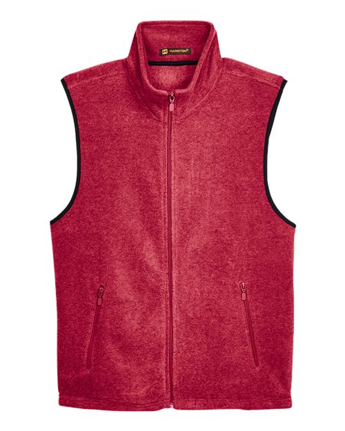 Harriton M985 Adult 8 oz. Fleece Vest #color_RED