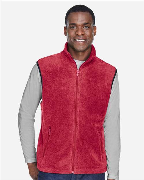 Harriton M985 Adult 8 oz. Fleece Vest #color_RED