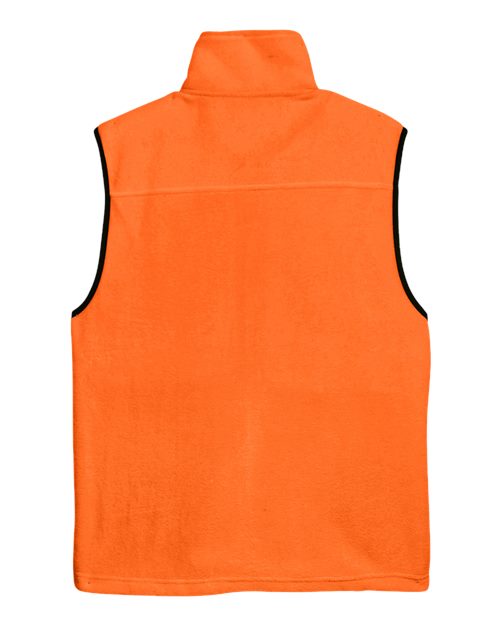 Harriton M985 Adult 8 oz. Fleece Vest #color_SAFETY ORANGE
