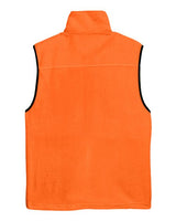 Harriton M985 Adult 8 oz. Fleece Vest #color_SAFETY ORANGE