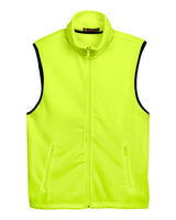 Harriton M985 Adult 8 oz. Fleece Vest #color_SAFETY YELLOW