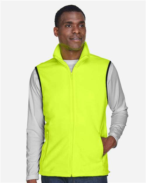 Harriton M985 Adult 8 oz. Fleece Vest #color_SAFETY YELLOW