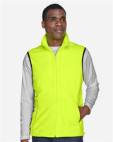 Harriton M985 Adult 8 oz. Fleece Vest #color_SAFETY YELLOW