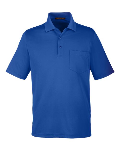 Harriton M348P Men's Advantage Snag Protection Plus IL Pocket Polo #color_TRUE ROYAL