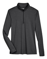 Team 365 TT31HW Ladies' Zone Sonic Heather Performance Quarter-Zip #color_BLACK HEATHER