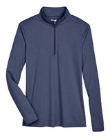 Team 365 TT31HW Ladies' Zone Sonic Heather Performance Quarter-Zip #color_SP DRK NVY HTH