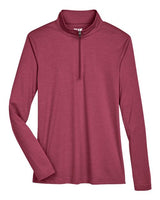 Team 365 TT31HW Ladies' Zone Sonic Heather Performance Quarter-Zip #color_SP MAROON HTHR