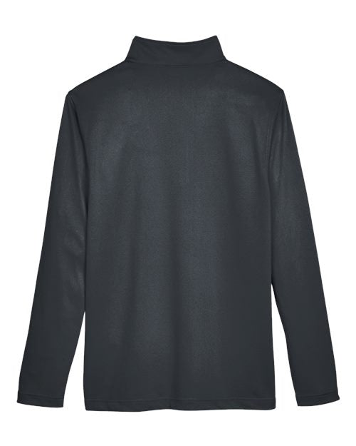 Harriton M748 Men's Advantage Snag Protection Plus IL Quarter-Zip #color_DARK CHARCOAL