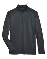 Harriton M748 Men's Advantage Snag Protection Plus IL Quarter-Zip #color_DARK CHARCOAL