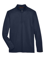 Harriton M748 Men's Advantage Snag Protection Plus IL Quarter-Zip #color_DARK NAVY