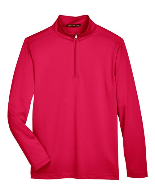 Harriton M748 Men's Advantage Snag Protection Plus IL Quarter-Zip #color_RED