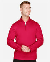 Harriton M748 Men's Advantage Snag Protection Plus IL Quarter-Zip #color_RED