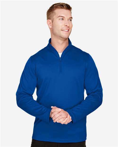 Harriton M748 Men's Advantage Snag Protection Plus IL Quarter-Zip #color_TRUE ROYAL