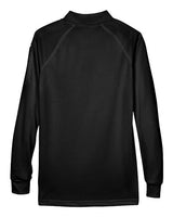 Harriton M211LW Ladies' Advantage Snag Protection Plus Long-Sleeve Tactical Polo #color_BLACK