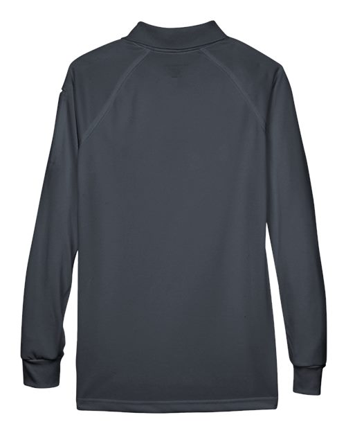 Harriton M211LW Ladies' Advantage Snag Protection Plus Long-Sleeve Tactical Polo #color_DARK CHARCOAL