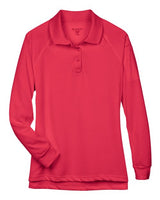 Harriton M211LW Ladies' Advantage Snag Protection Plus Long-Sleeve Tactical Polo #color_RED