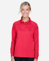 Harriton M211LW Ladies' Advantage Snag Protection Plus Long-Sleeve Tactical Polo #color_RED