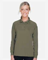 Harriton M211LW Ladies' Advantage Snag Protection Plus Long-Sleeve Tactical Polo #color_TACTICAL GREEN