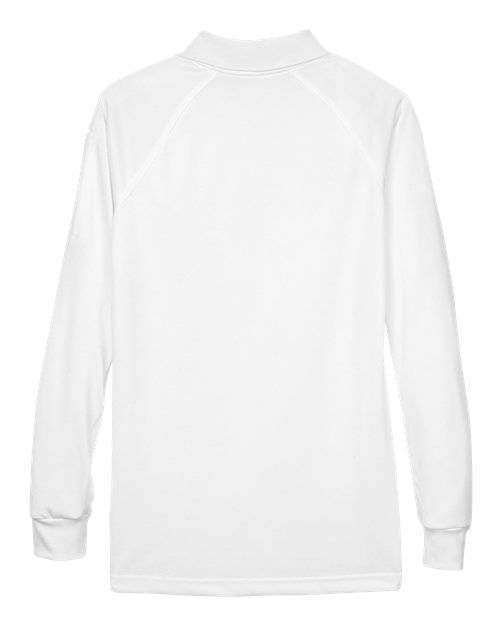 Harriton M211LW Ladies' Advantage Snag Protection Plus Long-Sleeve Tactical Polo #color_WHITE