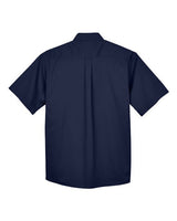 Harriton M500S Men's Easy Blend Short-Sleeve Twill Shirt withStain-Release #color_NAVY
