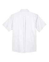 Harriton M500S Men's Easy Blend Short-Sleeve Twill Shirt withStain-Release #color_WHITE