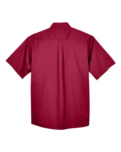 Harriton M500S Men's Easy Blend Short-Sleeve Twill Shirt withStain-Release #color_WINE