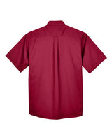 Harriton M500S Men's Easy Blend Short-Sleeve Twill Shirt withStain-Release #color_WINE