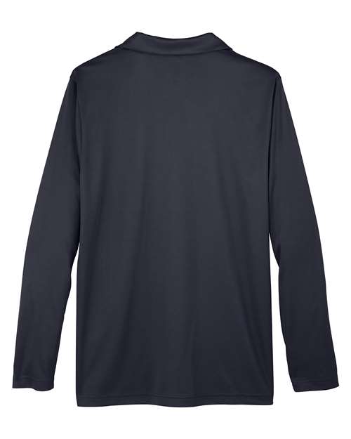 Team 365 TT51L Men's Zone Performance Long Sleeve Polo #color_BLACK