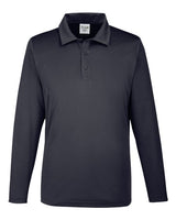 Team 365 TT51L Men's Zone Performance Long Sleeve Polo #color_BLACK