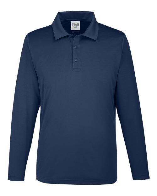 Team 365 TT51L Men's Zone Performance Long Sleeve Polo #color_SPORT DARK NAVY