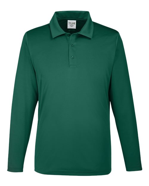 Team 365 TT51L Men's Zone Performance Long Sleeve Polo #color_SPORT FOREST
