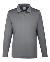 Team 365 TT51L Men's Zone Performance Long Sleeve Polo #color_SPORT GRAPHITE