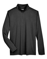 Team 365 TT31H Men's Zone Sonic Heather Performance Quarter-Zip #color_BLACK HEATHER