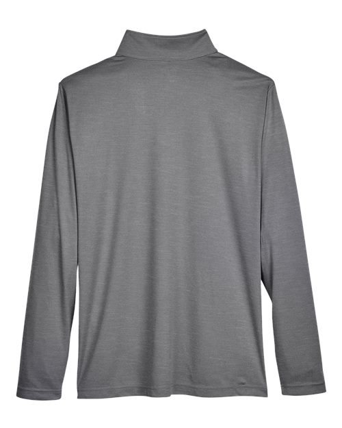Team 365 TT31H Men's Zone Sonic Heather Performance Quarter-Zip #color_DK GREY HEATHER