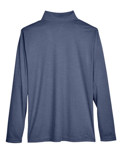 Team 365 TT31H Men's Zone Sonic Heather Performance Quarter-Zip #color_SP DRK NVY HTH