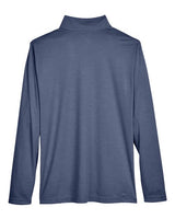 Team 365 TT31H Men's Zone Sonic Heather Performance Quarter-Zip #color_SP DRK NVY HTH