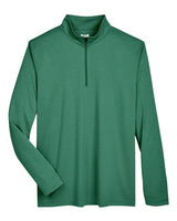 Team 365 TT31H Men's Zone Sonic Heather Performance Quarter-Zip #color_SP FOREST HTHR