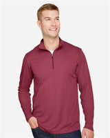 Team 365 TT31H Men's Zone Sonic Heather Performance Quarter-Zip #color_SP MAROON HTHR