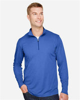 Team 365 TT31H Men's Zone Sonic Heather Performance Quarter-Zip #color_SP ROYAL HEATHER
