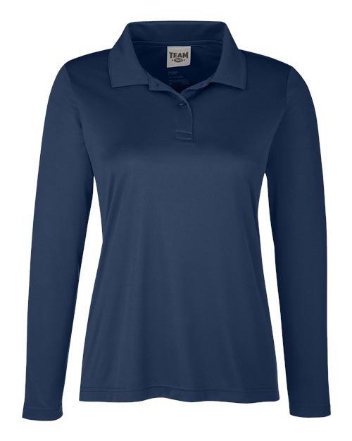 Team 365 TT51LW Ladies' Zone Performance Long Sleeve Polo #color_SPORT DARK NAVY