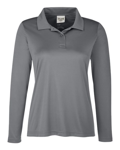 Team 365 TT51LW Ladies' Zone Performance Long Sleeve Polo #color_SPORT GRAPHITE
