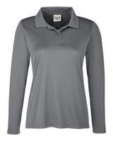 Team 365 TT51LW Ladies' Zone Performance Long Sleeve Polo #color_SPORT GRAPHITE