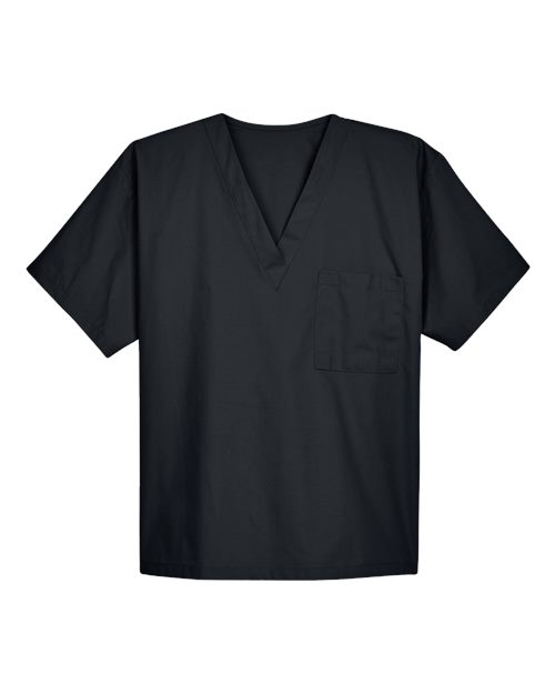 Harriton M897 Adult Restore 4.9 oz. Scrub Top #color_BLACK
