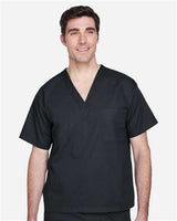 Harriton M897 Adult Restore 4.9 oz. Scrub Top #color_BLACK