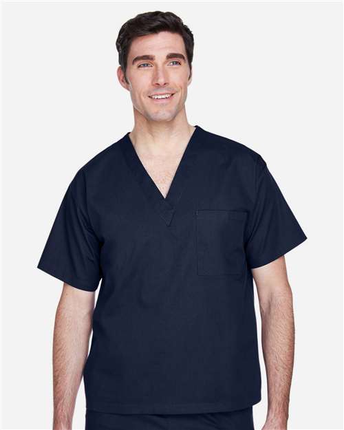 Harriton M897 Adult Restore 4.9 oz. Scrub Top #color_DARK NAVY
