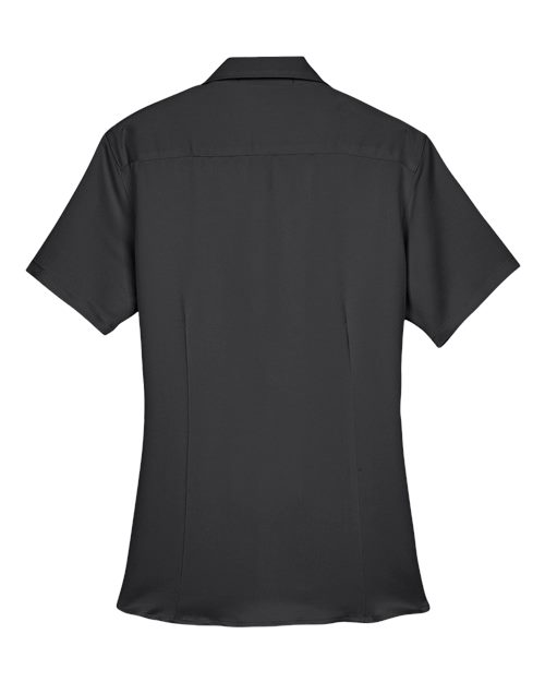 Harriton M570W Ladies' Bahama Cord CampShirt #color_BLACK