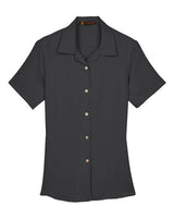 Harriton M570W Ladies' Bahama Cord CampShirt #color_BLACK
