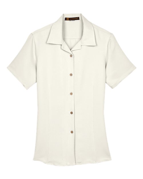 Harriton M570W Ladies' Bahama Cord CampShirt #color_CREME